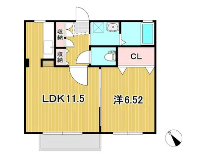 セゾン・シャルマン(1LDK/2階)の間取り写真
