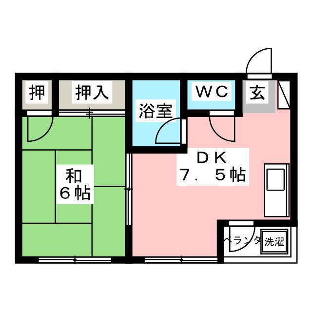 サトウハイツ(1DK/2階)の間取り写真