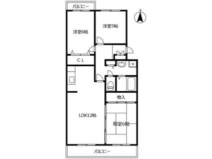 ハローイングス(3LDK/2階)の間取り写真