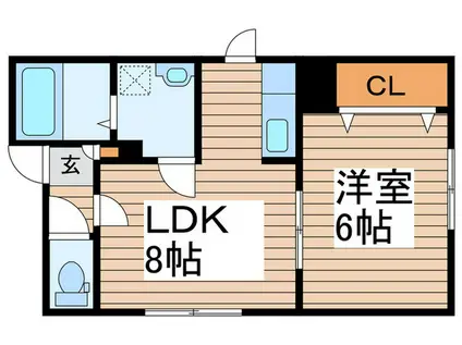 L・A平岸(1LDK/4階)の間取り写真