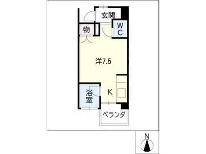 POLCA 南棟(ワンルーム/5階)の間取り写真