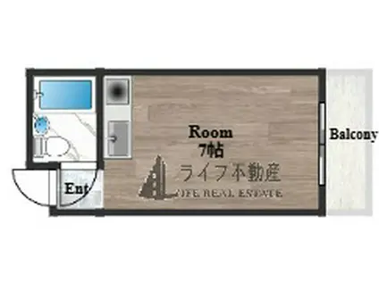 ハイツ當里家(ワンルーム/2階)の間取り写真