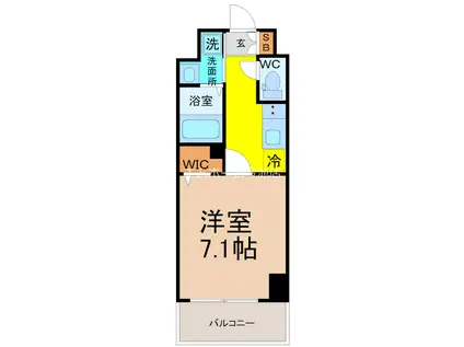 プレイズシード車道アベニュー(1K/5階)の間取り写真