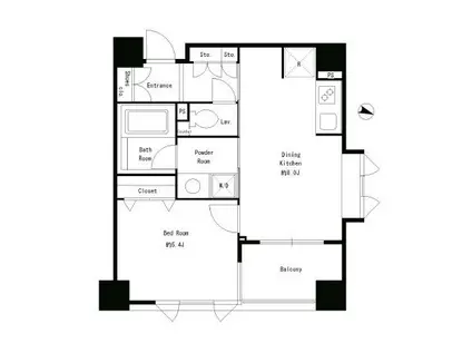 パークキューブ本郷(1LDK/6階)の間取り写真