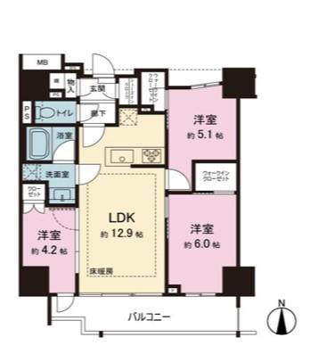 リビオレゾン王子(3LDK/7階)の間取り写真