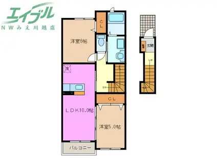 K2 II(2LDK/2階)の間取り写真