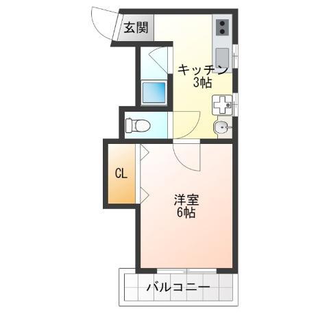豊グランドハイツ(1K/5階)の間取り写真