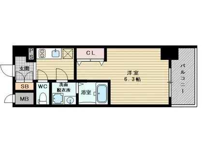 プロヴィスタ新大阪イーストゲート(1K/2階)の間取り写真