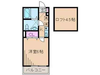 ヴェラハイツ白楽参番館(1K/2階)の間取り写真