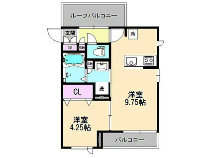 エクセレントパーク(1LDK/3階)の間取り写真