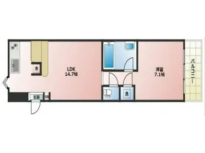 アクアプレイス大阪レジェンド(1LDK/10階)の間取り写真