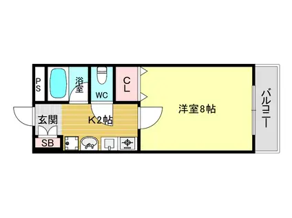 ベルシャイン西宮(1K/4階)の間取り写真