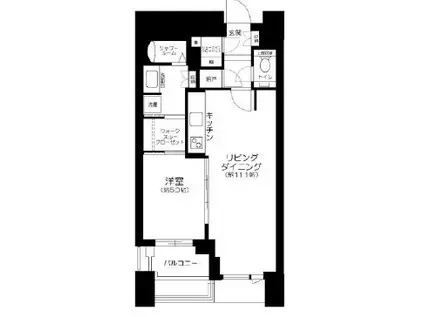 DEUX TOURS イースト棟(1LDK/47階)の間取り写真