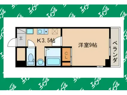 JJ八事ビル(1K/3階)の間取り写真