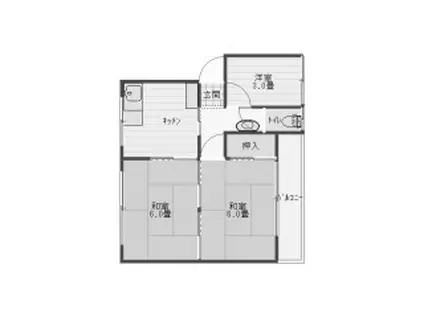 アリュールつるみ(3K/3階)の間取り写真