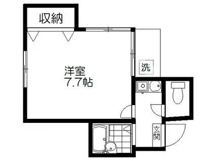エルムハイツ(1K/1階)の間取り写真