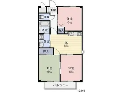 SURPLUS THREE宝B(3DK/2階)の間取り写真