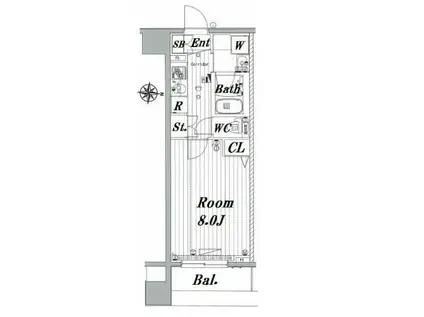 メイクスデザイン新宿(1K/9階)の間取り写真