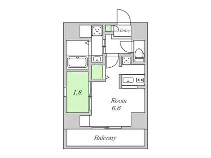 ONLYONE中津(1K/4階)の間取り写真