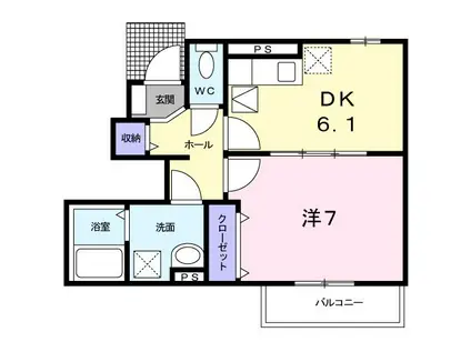 フラン カーサIII(1DK/1階)の間取り写真
