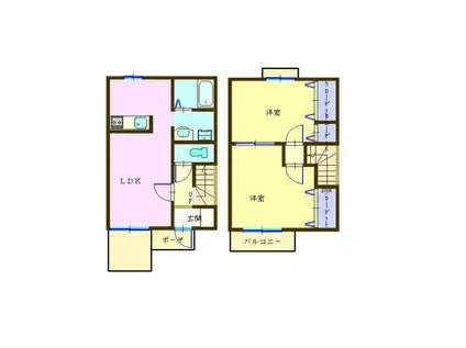 ファミーユ(2LDK/1階)の間取り写真