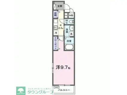 ヴァンベールIII(1K/3階)の間取り写真