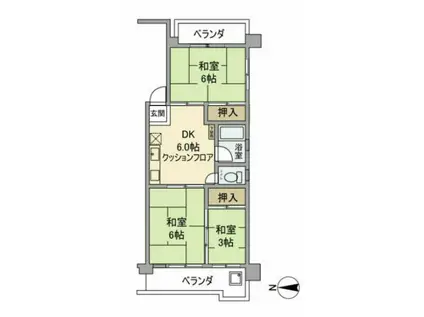 錦糸町第7ウィーンハイツ(3DK/2階)の間取り写真