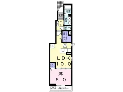 リヴァーハイムI(1LDK/1階)の間取り写真