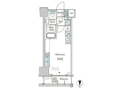 JP NOIE 西蒲田(ワンルーム/7階)の間取り写真