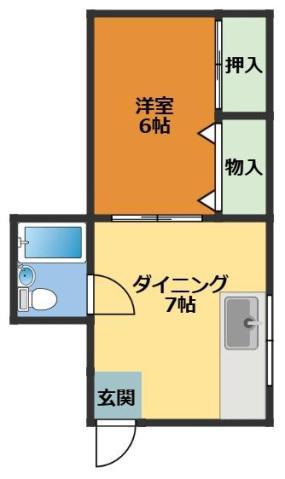 FITSビル本川町(1DK/4階)の間取り写真