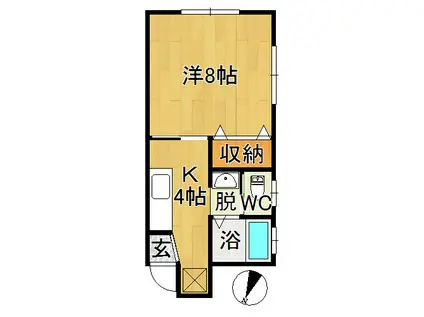 ミーツホイザァ高田(1K/2階)の間取り写真