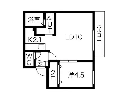 ル シェル発寒南(1LDK/3階)の間取り写真