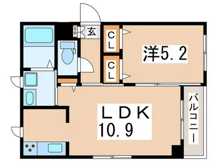 WINGII(1LDK/1階)の間取り写真