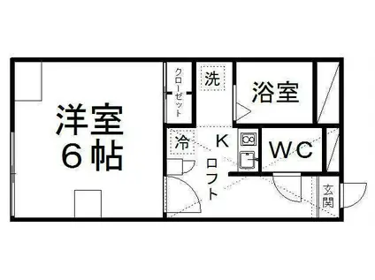 シャンテ芦畔(1K/2階)の間取り写真