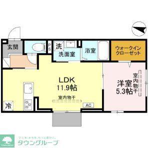 カーサ ルビア(1LDK/1階)の間取り写真