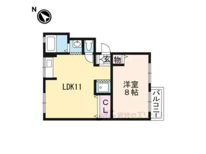 シティハイム桂(1LDK/2階)の間取り写真