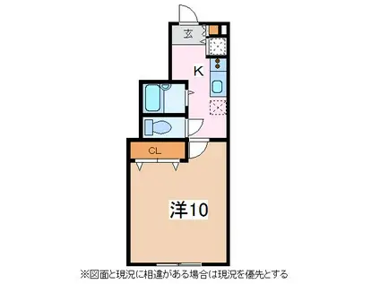 フローラルヒルズ(1K/2階)の間取り写真