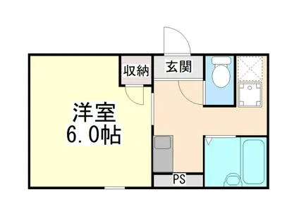 シャトー篠原台(ワンルーム/5階)の間取り写真