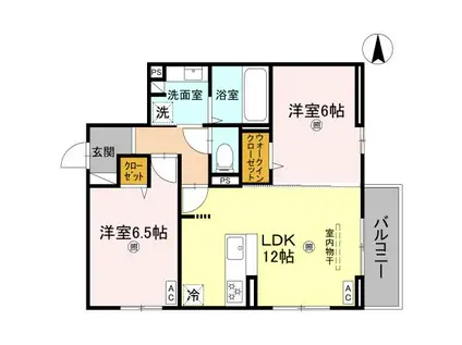 WISTERIA 三信(2LDK/3階)の間取り写真