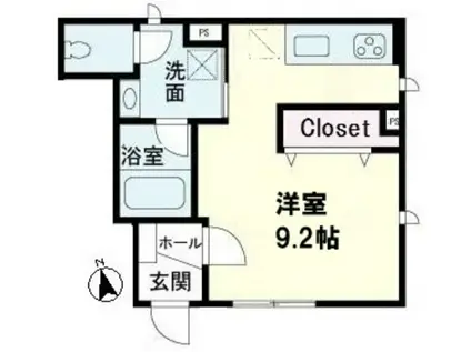 マイレジデンスII(ワンルーム/1階)の間取り写真