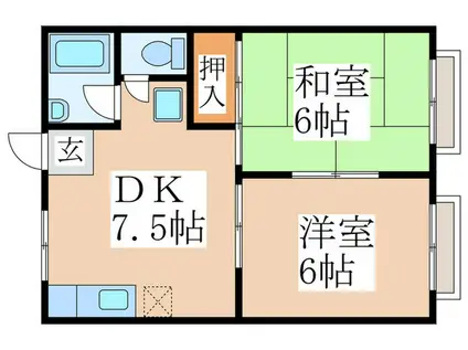 KHハイムII(2DK/1階)の間取り写真