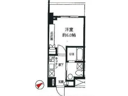 カスタリア門前仲町II(1K/7階)の間取り写真