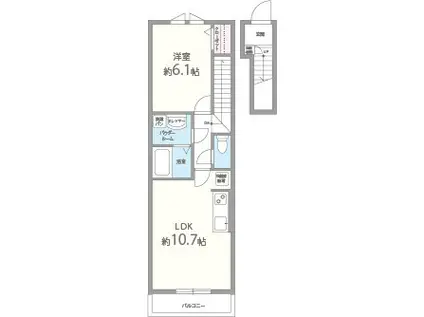 サンコート葵(1LDK/2階)の間取り写真