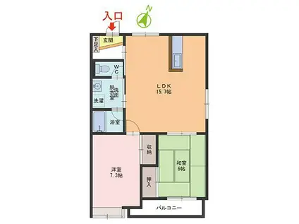 ラフォーレ丸山(2LDK/1階)の間取り写真