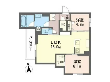 グランファミールマトバ(2LDK/2階)の間取り写真