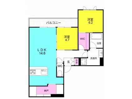 フェリーチェ ガーデン(2SLDK/2階)の間取り写真