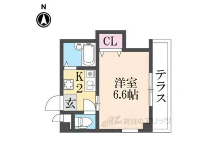 コラソンスクエア(1K/1階)の間取り写真