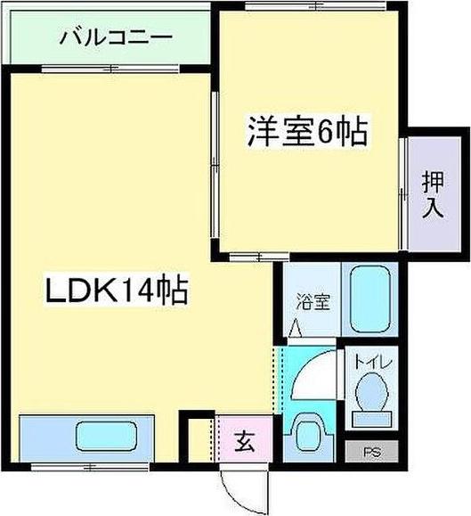 ラパンジール住吉大社(1LDK/2階)の間取り写真