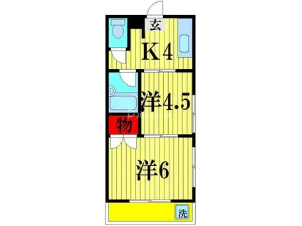 KODAガーデン六実(2K/3階)の間取り写真