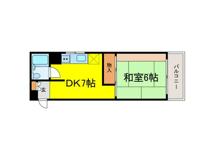 朝日プラザ天満橋(1DK/6階)の間取り写真